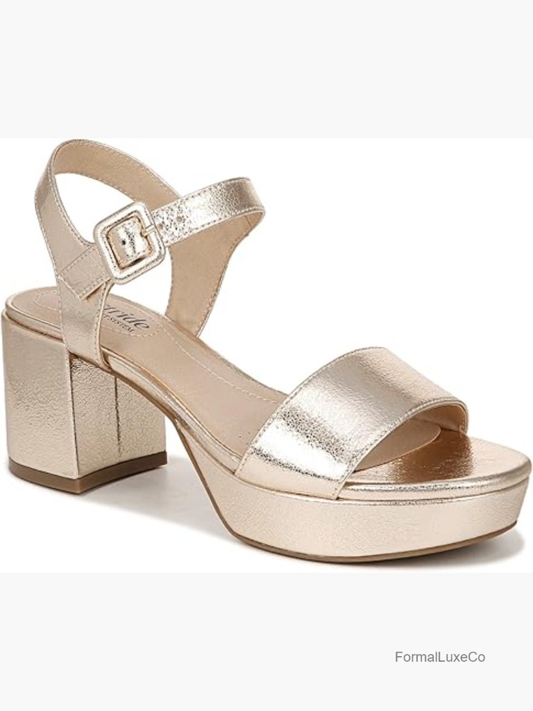 Strappy Platform Sandals With Block Heel And Adjustable Buckle, Breathable &